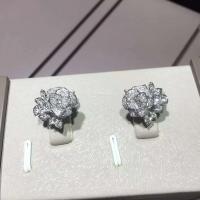 China Piaget brand jewelry 18kt  Piaget Rose earrings in 18K white gold set with 72 brilliant-cut diamonds (approx. 0.45 ct). factory