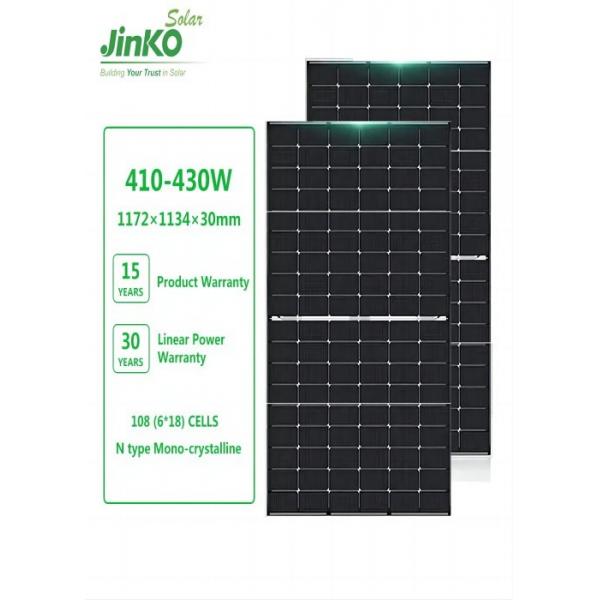 Quality 410W-430W Jinko Tiger Neo N Type Solar Photovoltaic Modules Monofacial 54HL4-(V) for sale