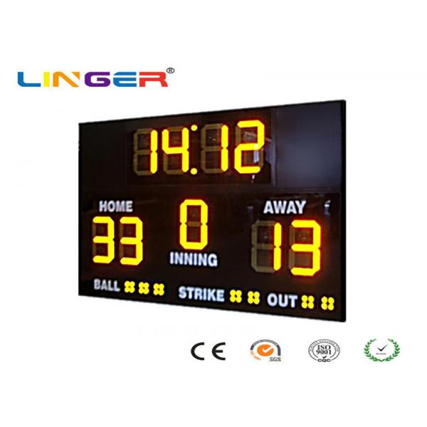 Quality Athletic Digital Baseball Scoreboard , Baseball Electronic Scoreboard Outdoor Type for sale