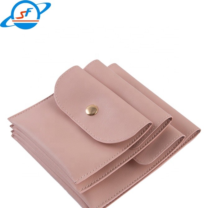 China SF custom pink jewelry pouch pu fabric bracelet bag Necklace earrings jewelry bag factory