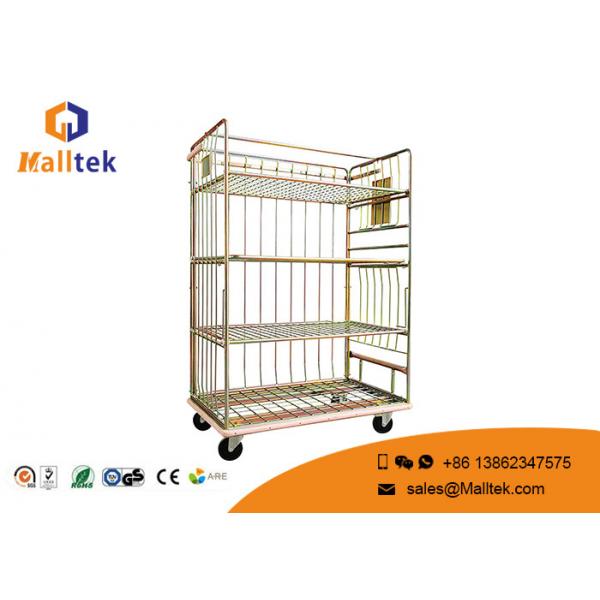Quality Mesh Lock Wheeling Logistics Trolley Material Movement Heavy Duty Goods Trolley for sale