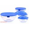 China 5Pcs Heat Resistant Preservation Glass Bowls Nested Dipping or Storage Bowls with Lids factory