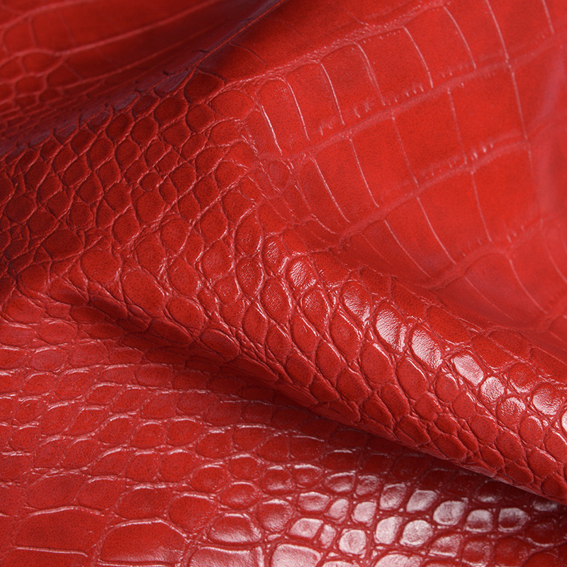 China Crocodile Embossed PVC Handbag Decorative Jewelry Box Packaging PVC Faux Leather Fabric factory