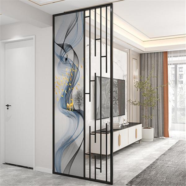 Quality Black Decorative Metal Panels Aluminum Screen Dining Partition Room Divider for sale