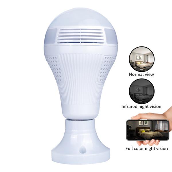 Quality 360 Degree Wifi Light Bulb Security Camera 960P Panoramic With E27 Lamp Holder for sale