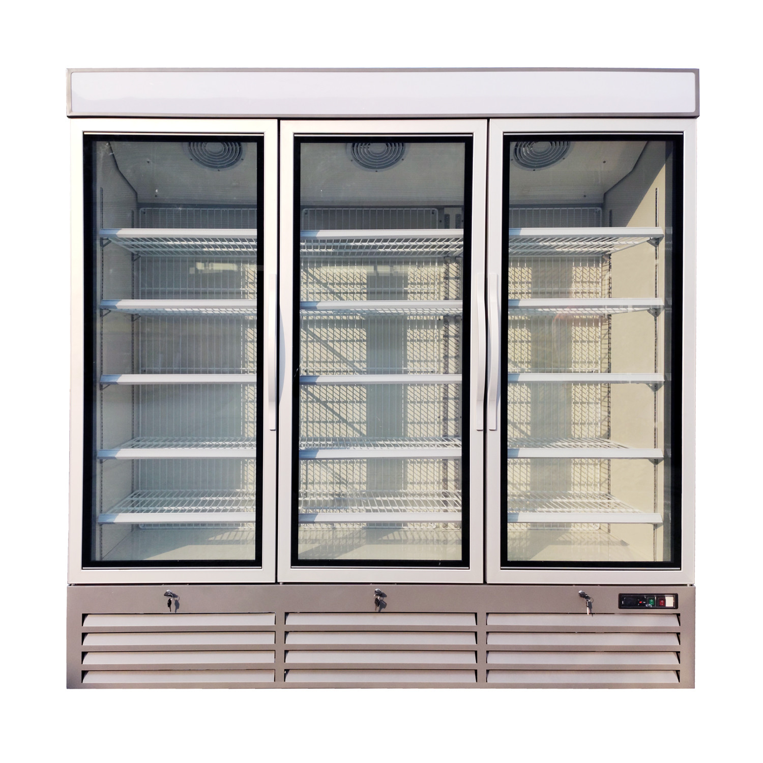 China Commercial Display Upright Glass Door Freezer Refrigerator For Frozen Foods factory