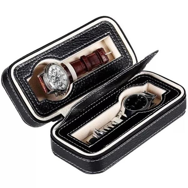 Quality Oem/Odm Small Zipper Luxury Watch Box Leather Material For Men for sale