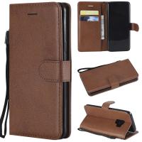 china Samsung S9 Pure Color Leather Wallet Protective Case with Card Slots