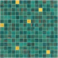 China Good sale green mosaic with gold line 20mm glass mosaic mix pattern for sale