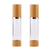 Quality Plastic Dispenser Lotion Cosmetic Airless Bottle With Bamboo Pump for sale