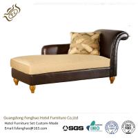 China Wooden Frame Leather Indoor Chaise Lounge Chair For Hotel Bedroom factory