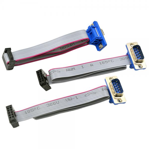 Quality 30cm Length Flat Ribbon Cable Assembly DB 9 Pin Male To Female Connector for sale