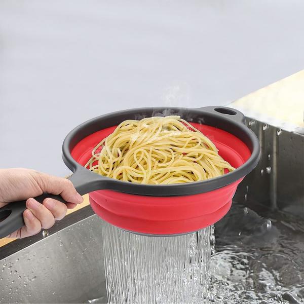 Quality Portable Thickened Silicone Collapsible Sieve , Practical Collapsible Rice for sale