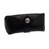 China Nubuck Black Leather Glasses Case , Belt Buckle Leather Eyeglass Pouch factory