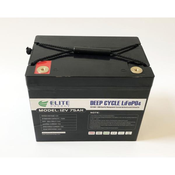 Quality Deep Cycle 12V 75Ah Rechargeable Lithium Battery 960Wh Energy for sale