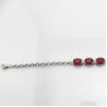China Fashion Jewellery Silver Link Bracelet with 7x9mm Created Ruby and Clear Cubic Zircon(H13) factory