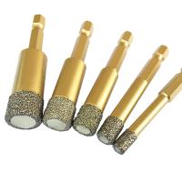 China 6mm Vacuum Brazed Diamond Finger Bits for Marble Drilling Feed Rate 24-48 per minute factory