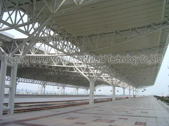 Bus/train station corrugated steel roof truss