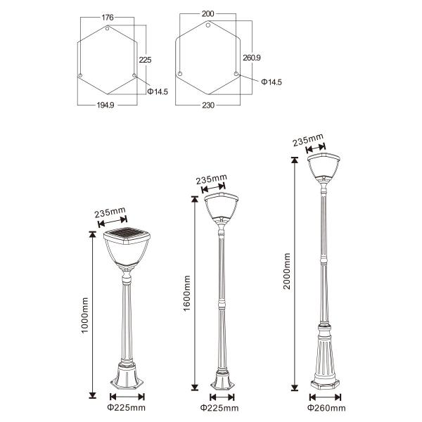 Quality 3000K 6500K Solar Powered Pole Light Outdoor Decorative Landscaping With Mono for sale