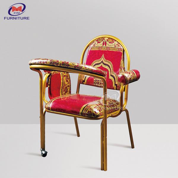 Quality Muslim Prayer Pastor Burgundy Church Chairs For Church Iron Frame for sale