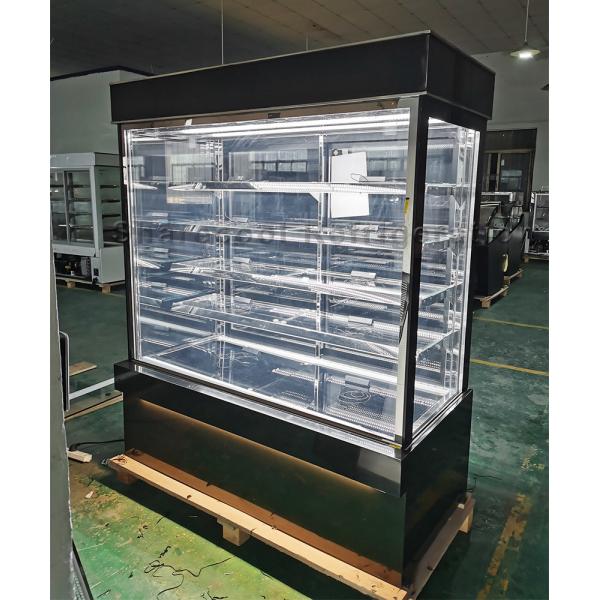 Quality 1.5m 5 Layers Cake Display Refrigerator Square Glass Pastry Chiller Display for sale
