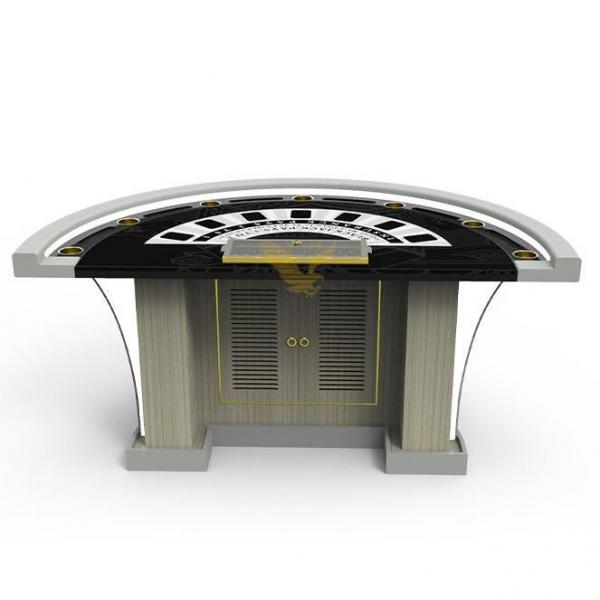 Quality 86 Inch Luxury Gambling Poker Table Custom Blackjack Table With Chip Tray for sale