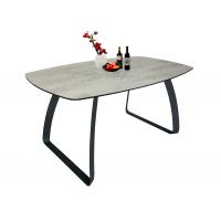 Quality HPL Laminated Fixed Dining Table Horsebelly 1.6 Meter Stylish Legs 8 Seats for sale