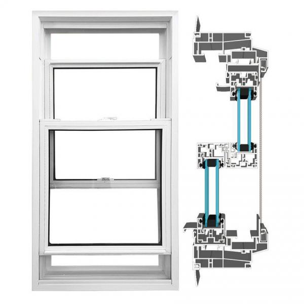 Quality Soundproof Modern UPVC Double Hung Window For Sash And Casement for sale
