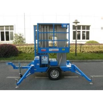 Quality Trailer Mounted Lift For Wall Cleaning , 10m Dual Mast Hydraulic Work Platform for sale