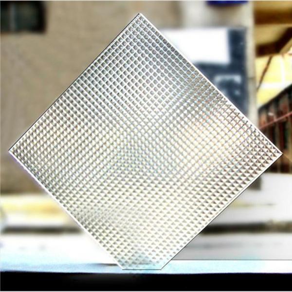 Quality Cross Fluted Patterned Tempered Glass Flat Decorative Shower Screen for sale