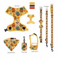 china Sublimation Patterns Multicolor Dog Harness Bandana Sets With Metal Hook