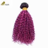China Afro Kinky Curly Dark Root Purple Ombre Virgin Human Hair Bundles For Sale factory
