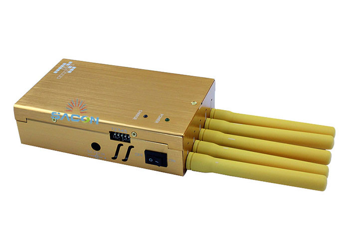 China Yellow Color 5 Antennas 3G 4G Signal Jammer Block GPS WiFi For Anti -Tracking factory