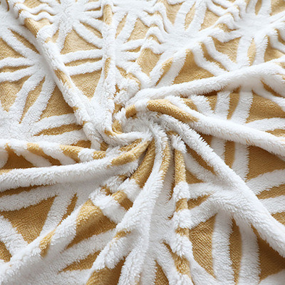 Quality Sunflower Jacquard Shu Velveteen Fabric 280gsm For Home Textile Blanket Pillowslip for sale