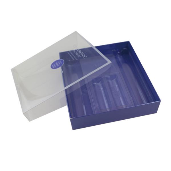 Quality Custom Purple Perfume Gift Box Printing With Transparent Vinyl Lid for sale