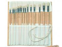 China Natural Color Bamboo Brush Holder Useful Tools , Artist Brush Roll Case 41.5 * 56cm factory