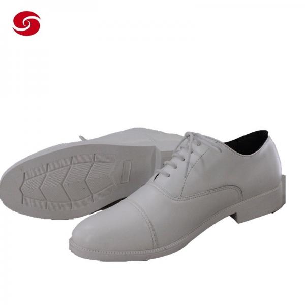 Quality White Navy Leather PU Army Parade Shoes Military Parade Officer Shoes for sale