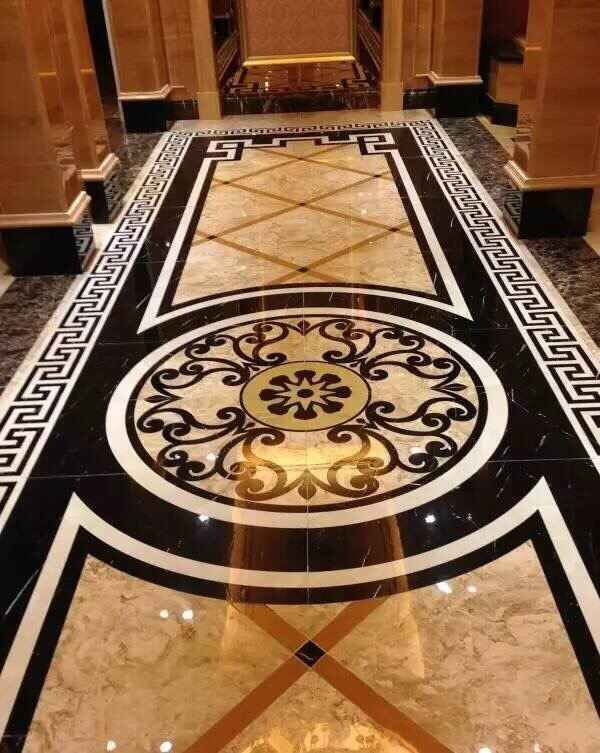 China Marble Stone Polished of the Waterjet Patterns Flooring Tiles factory