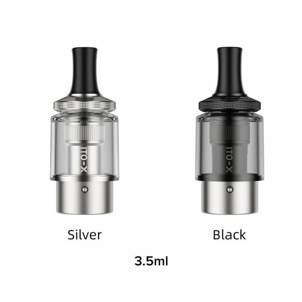 Quality 3.5ml Black Silver Mesh Coil Empty Vape Cartridge VOOPOO ITO-X Cartridge for sale