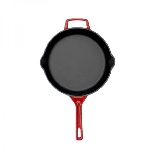 Quality Multifunctional Enamel Coated Frying Pan 26cm For Camping Cooking for sale