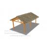 China wood plastic(WPC) pergolas kits with roof (OLDA-5702) 8.3m*5.35m*4.4m factory