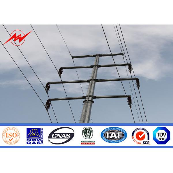 Quality 69kv Galvanized Steel Pole , Electric Power Poles With  And BV Certificate for sale