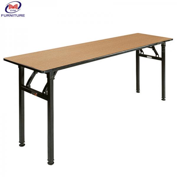 Quality 6ft Rectangle Hotel Banquet Table PVC Plywood Folding For Wedding for sale