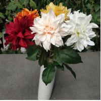 Quality European Style 3 Heads Dahlia Artificial Flower For Home Party Wedding Silk for sale