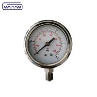 China 2.5 SS304 Oil Filled High Pressure Gauge Psi 2.5% 1.6% Accuracy factory