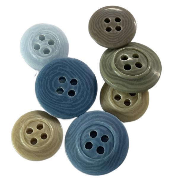 Quality Semi Shiny Imitation Corozo Buttons Four Hole Rim Back Customized Color And Size for sale