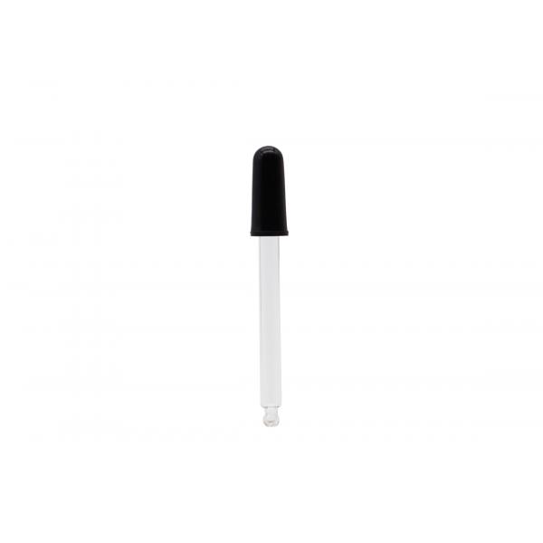 Quality 108mm Glass Pipette Essential Oil Dropper With Long Black Silicone Teat for sale