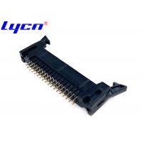 Quality Straight Ejector Header LCP Black 2.54mm Pitch Long Latch PCB Board Pin for sale