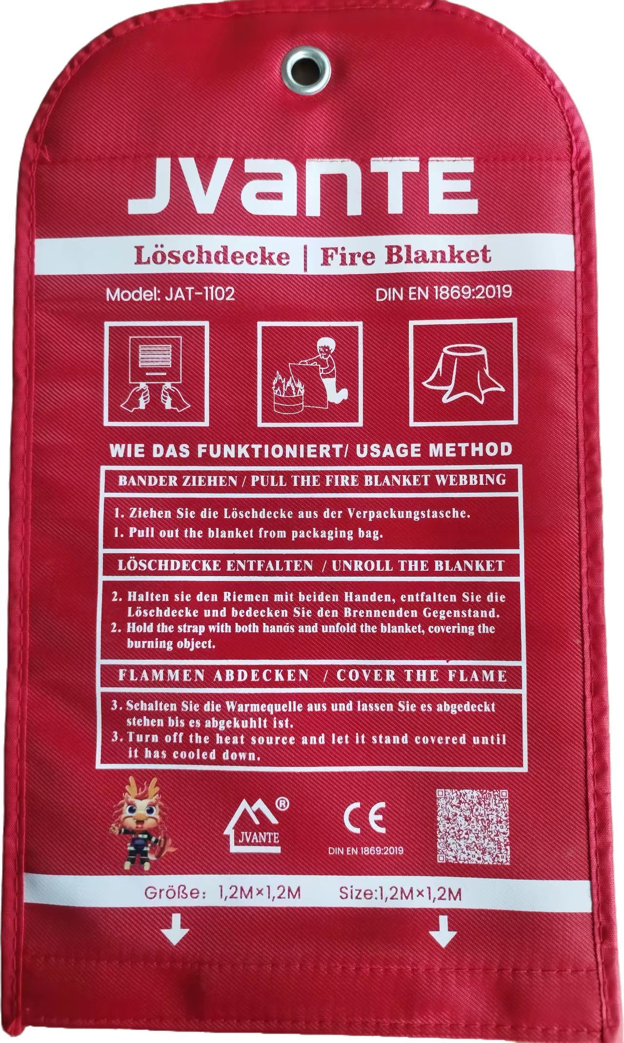 China Glass Fiber Fire Blanket Extinguisher Heat Resistant Temperature factory