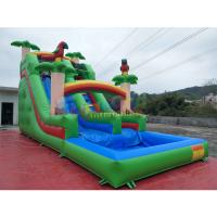 Quality Pvc Tarpaulin Kids Inflatable Water Slide With Pool / Commercial Bounce House Water Slide for sale